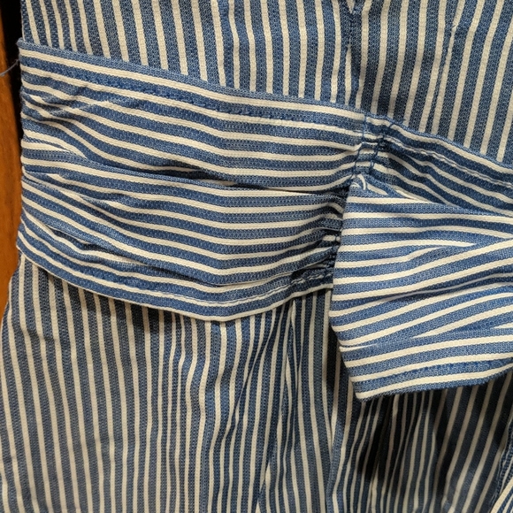 CUPIO blue/white sleeveless faux wrap dress M nwt - Picture 7 of 9